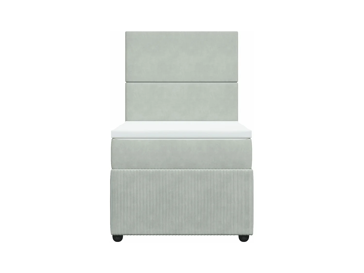 Sommier à lattes de lit et matelas Gris clair 100x200cm Velours