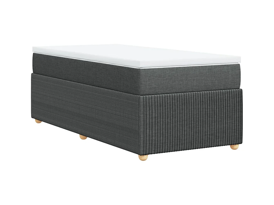 Cama com molas/colchão 90x190 cm tecido cinza-escuro