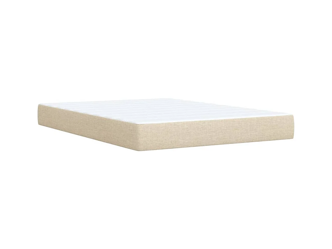 Cama com molas/colchão 140x190 cm tecido cor creme