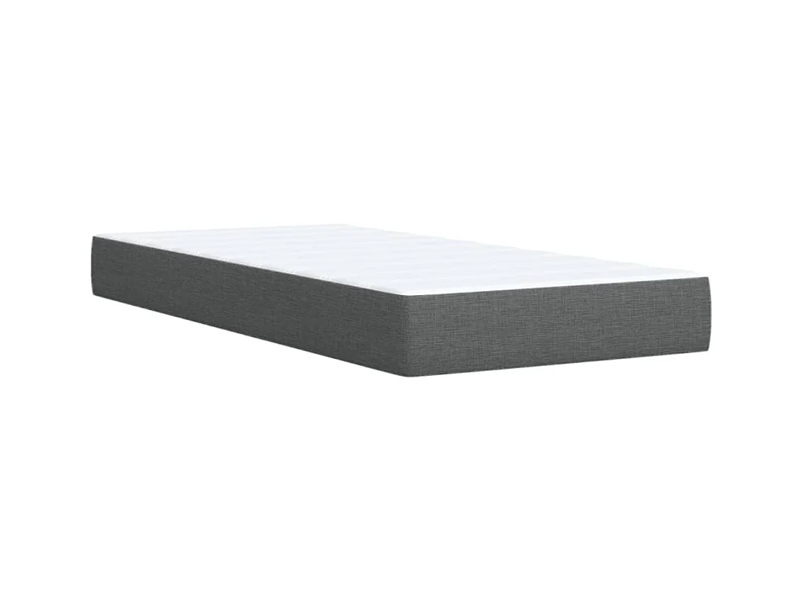 Sommier à lattes de lit avec matelas Gris foncé 100x200cm Tissu