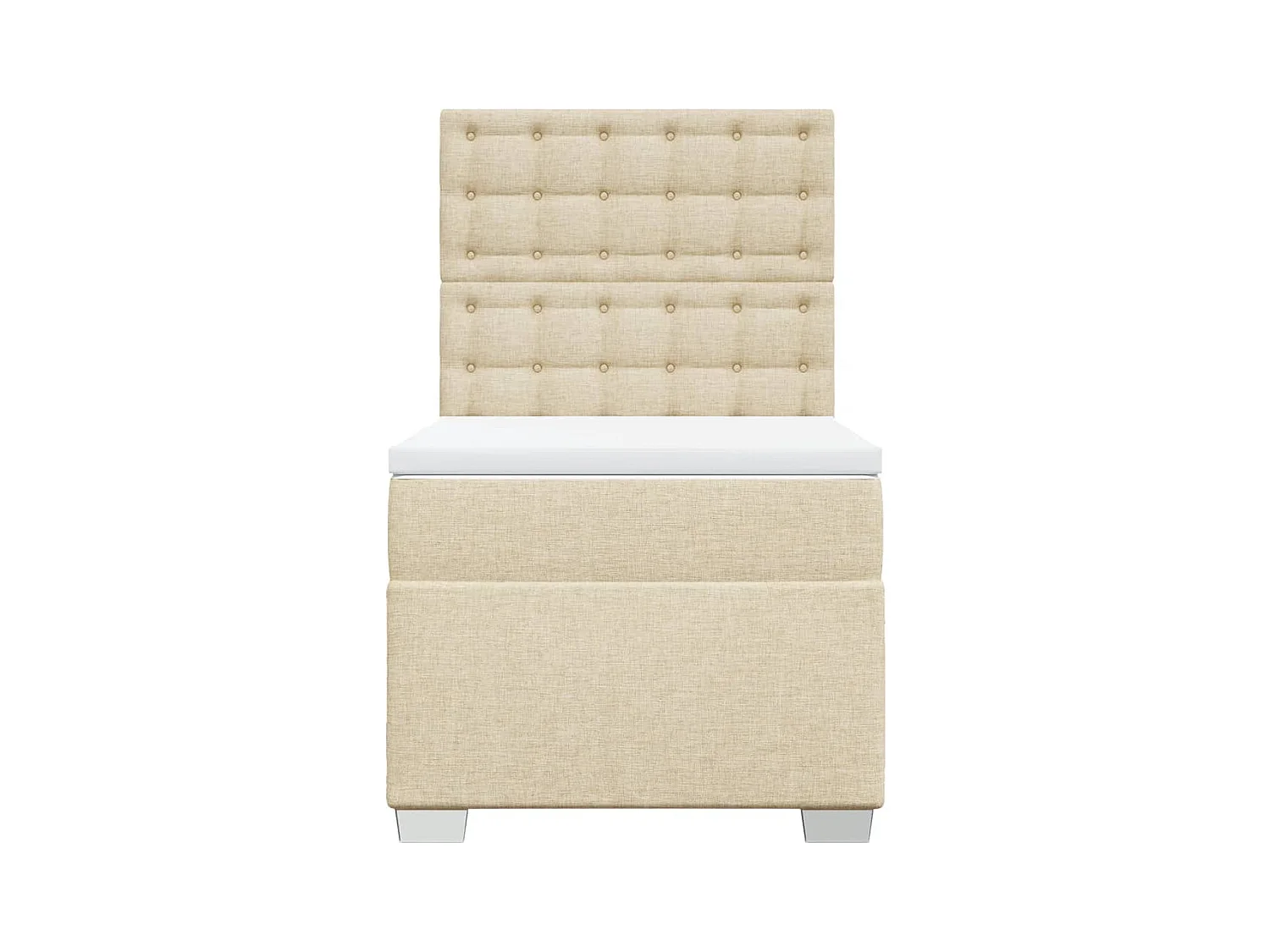 Sommier à lattes de lit et matelas Crème 90x190 cm Tissu