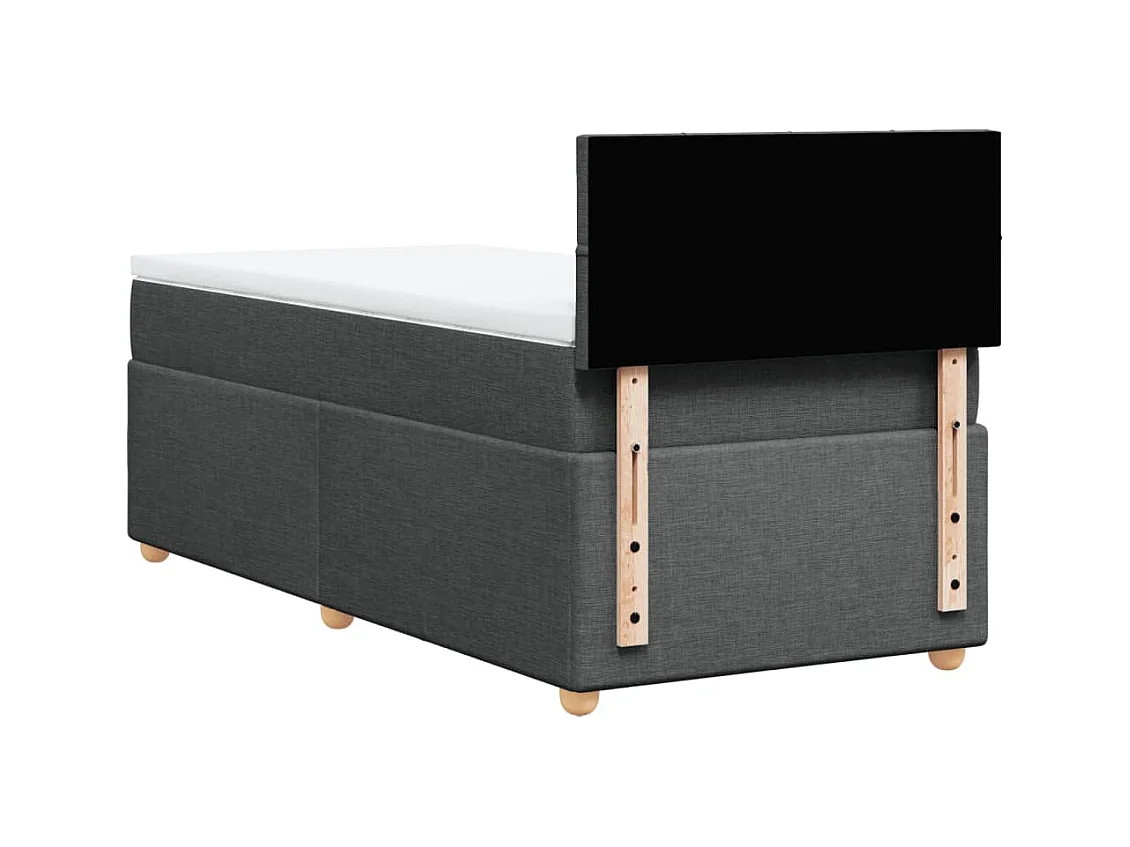 Sommier à lattes de lit avec matelas gris foncé simple tissu