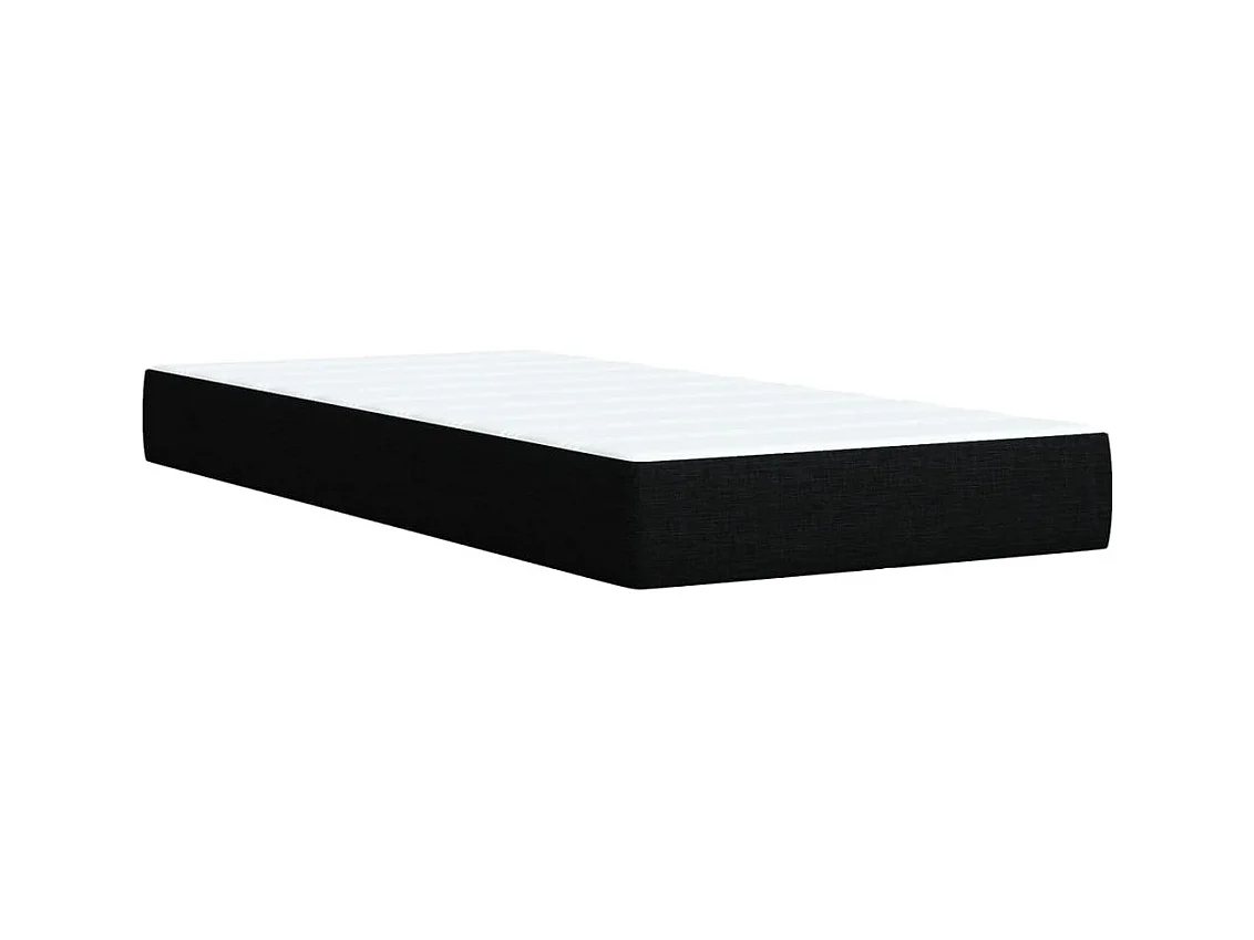 Sommier à lattes de lit avec matelas Noir 100x200 cm Tissu