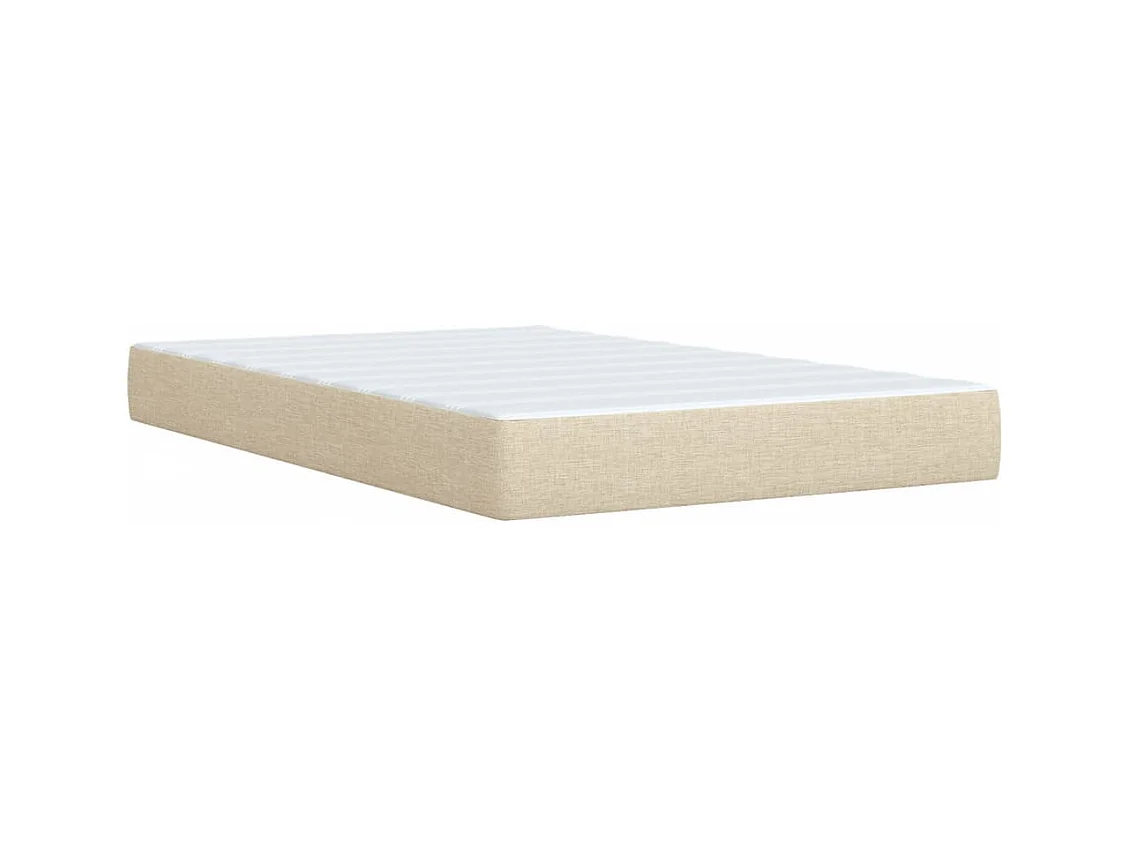 Sommier à lattes de lit avec matelas Crème 120x200 cm Tissu
