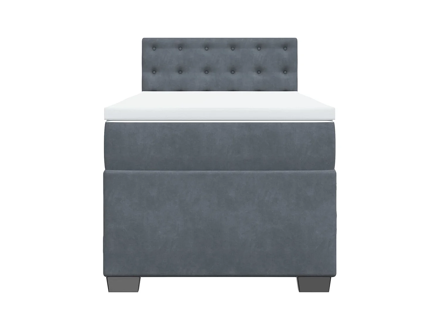 Sommier à lattes de lit et matelas Gris foncé 90x200 cm Velours