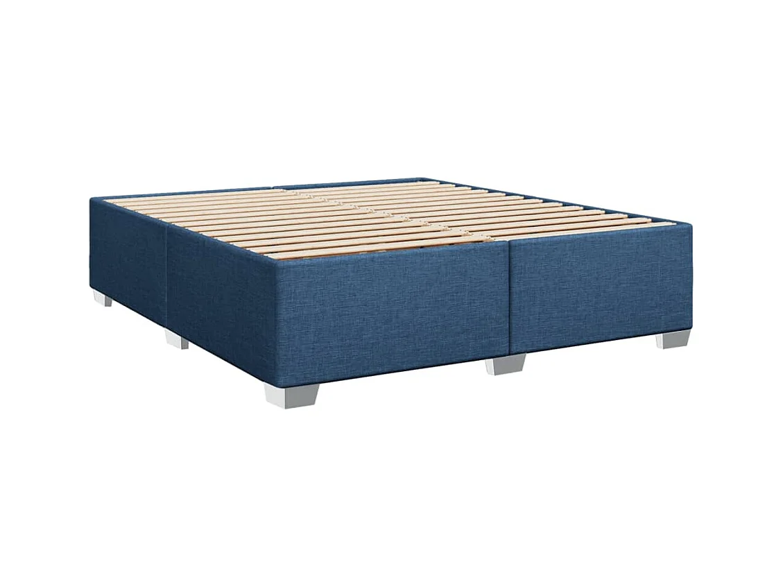 Sommier à lattes de lit avec matelas Bleu 200x200 cm Tissu