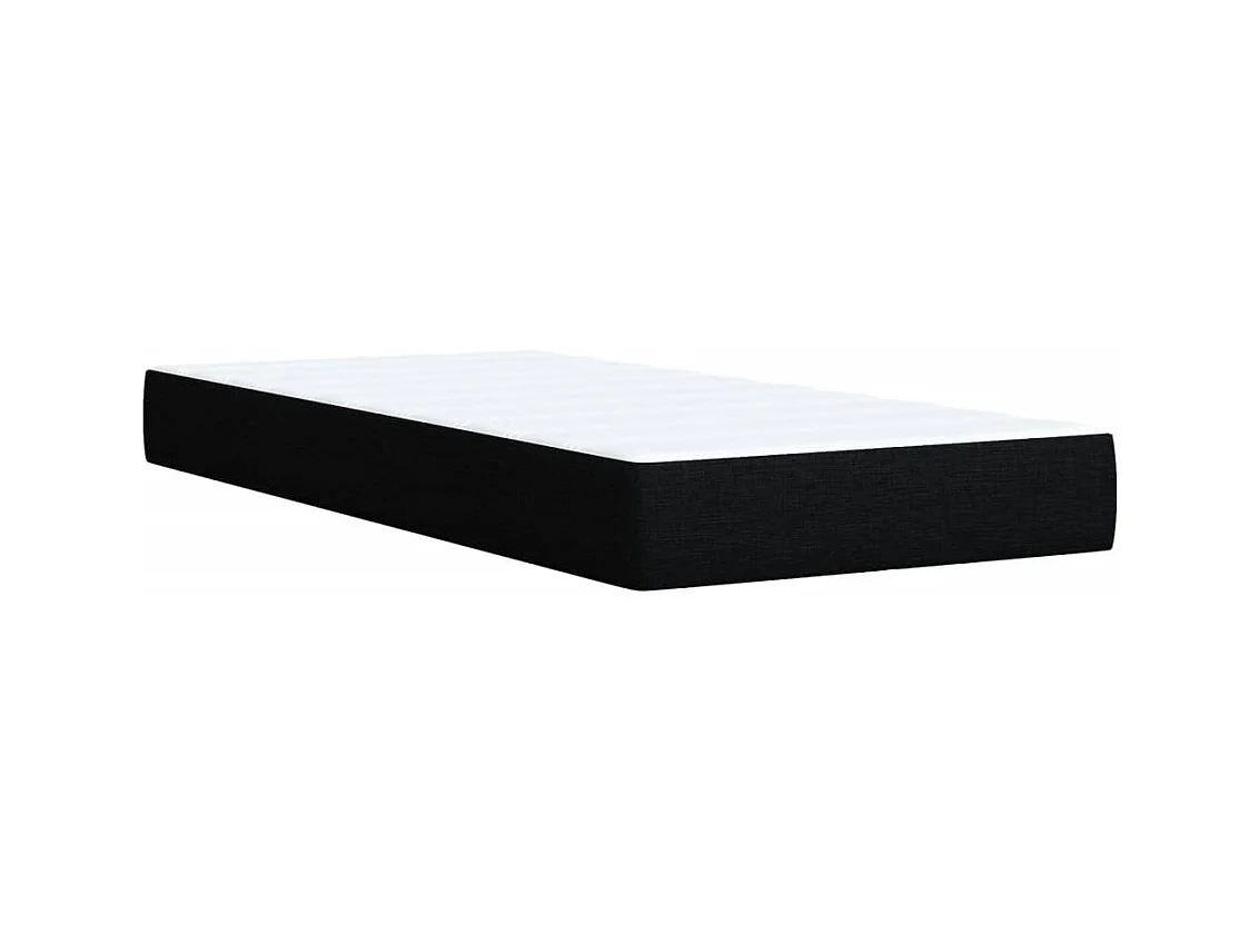 Cama box spring con colchón tela negro 90x190 cm