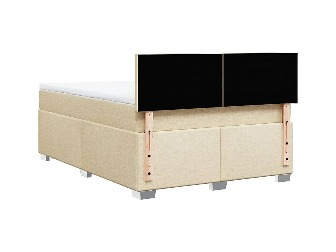 Sommier à lattes de lit avec matelas Crème 140x200 cm Tissu
