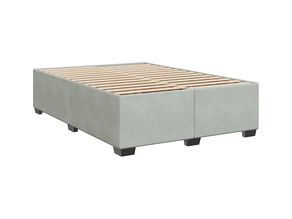 Sommier à lattes de lit et matelas Gris clair 140x190cm Velours