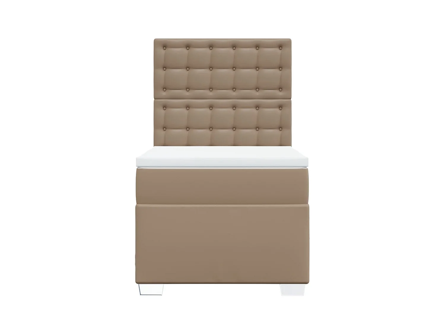Cama com molas/colchão 100x200 cm couro artificial cappuccino