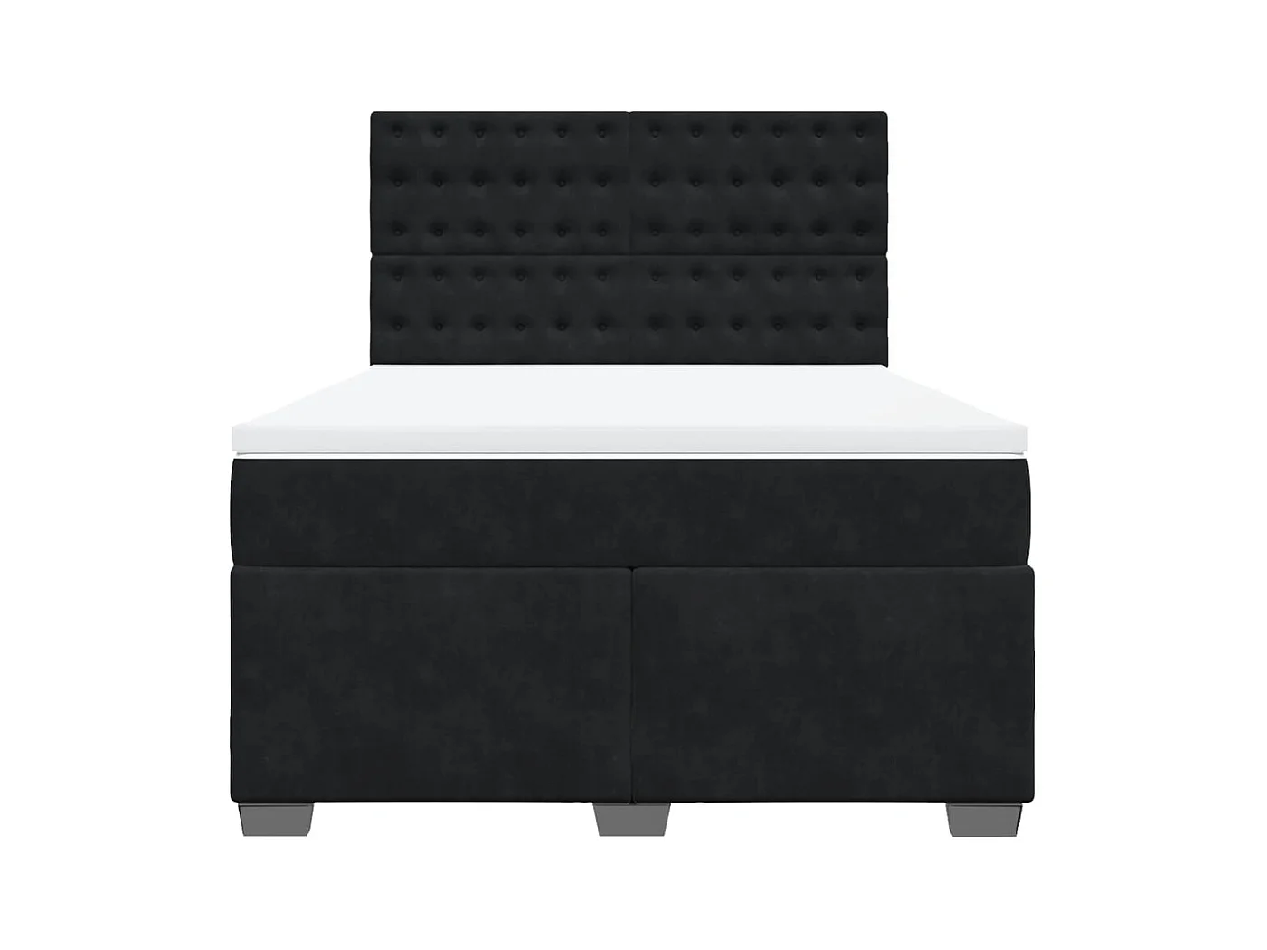 Sommier à lattes de lit avec matelas Noir 140x200 cm Velours