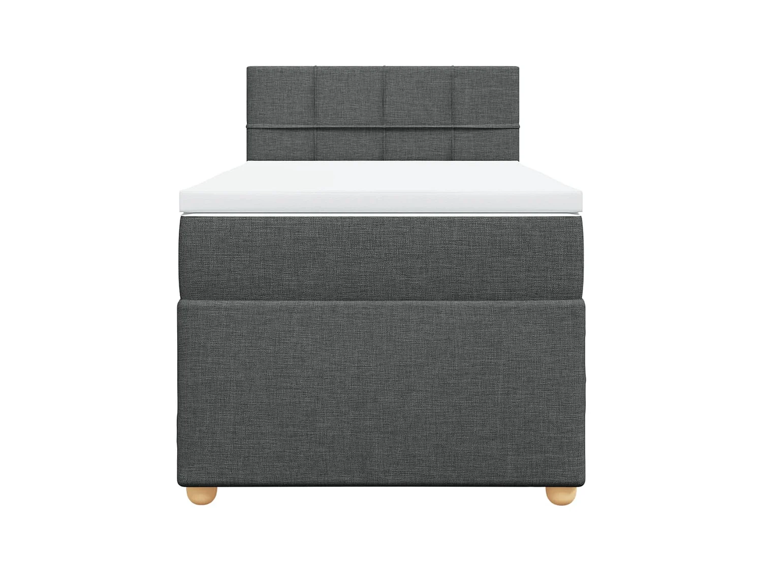 Sommier à lattes de lit avec matelas Gris foncé 90x200 cm Tissu