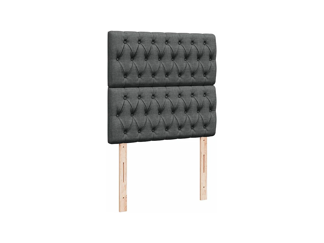 Sommier à lattes de lit avec matelas Gris foncé 80x200 cm Tissu