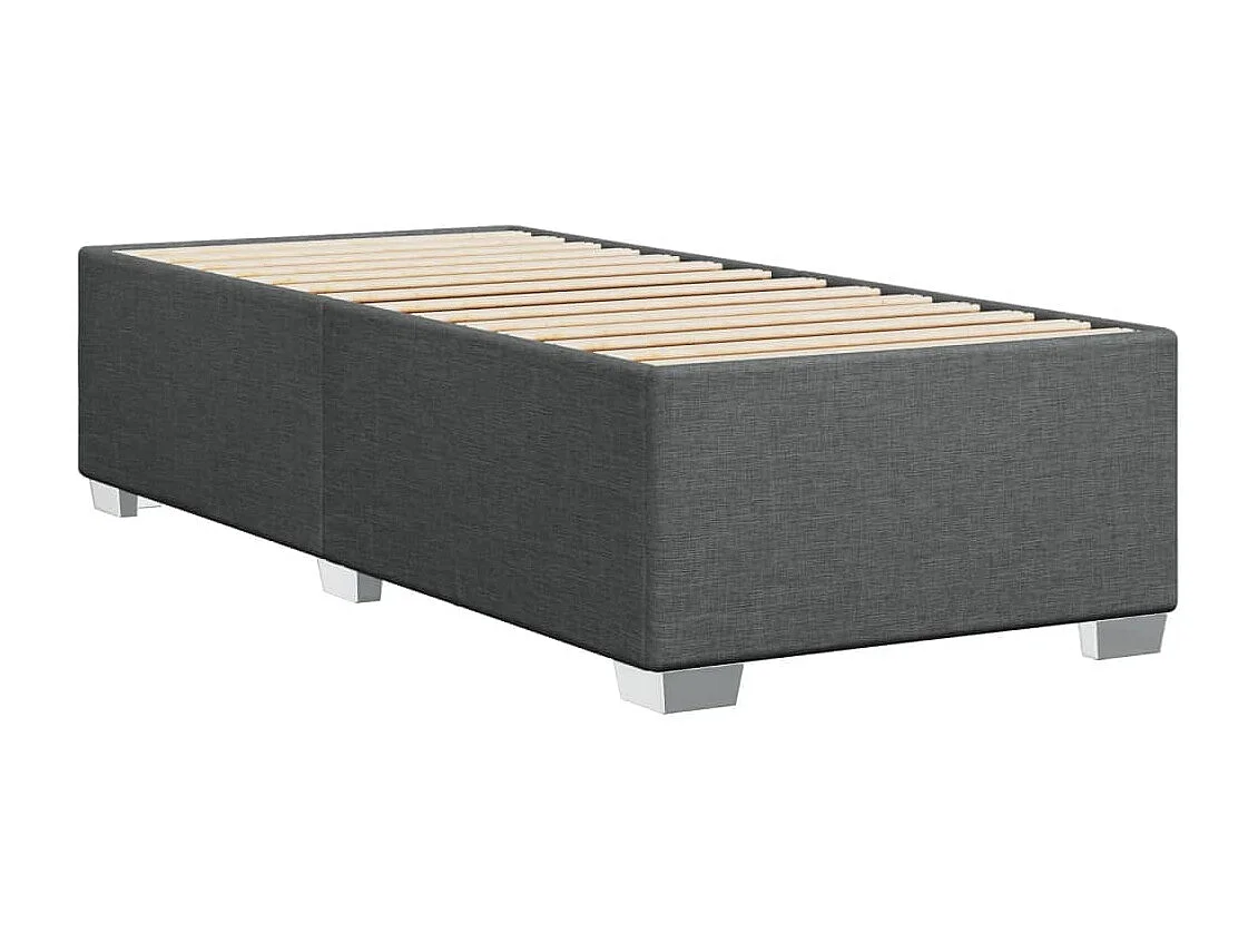 Cama box spring con colchón tela gris oscuro 80x200 cm