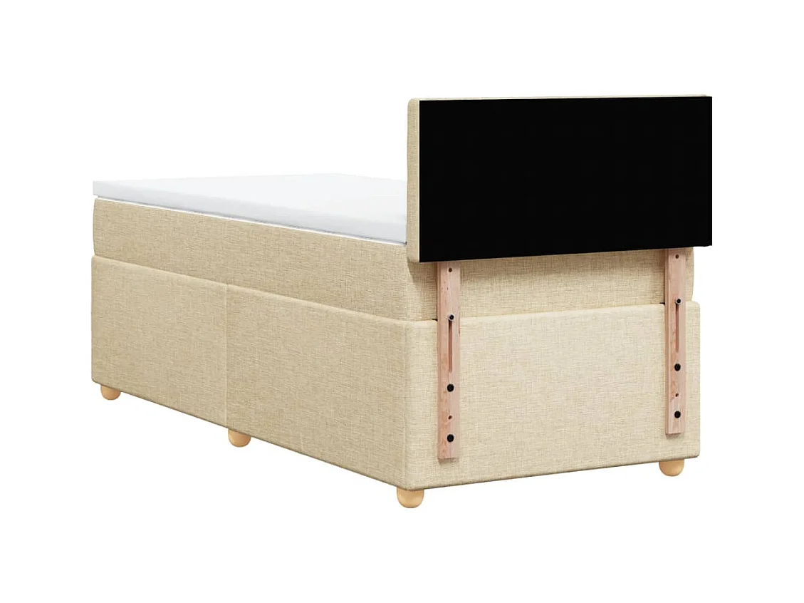 Sommier à lattes de lit avec matelas Crème 80x200 cm Tissu