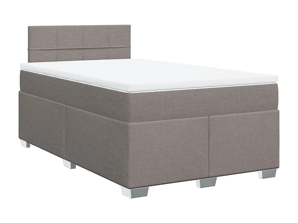 Sommier à lattes de lit avec matelas Taupe 120x200 cm Tissu