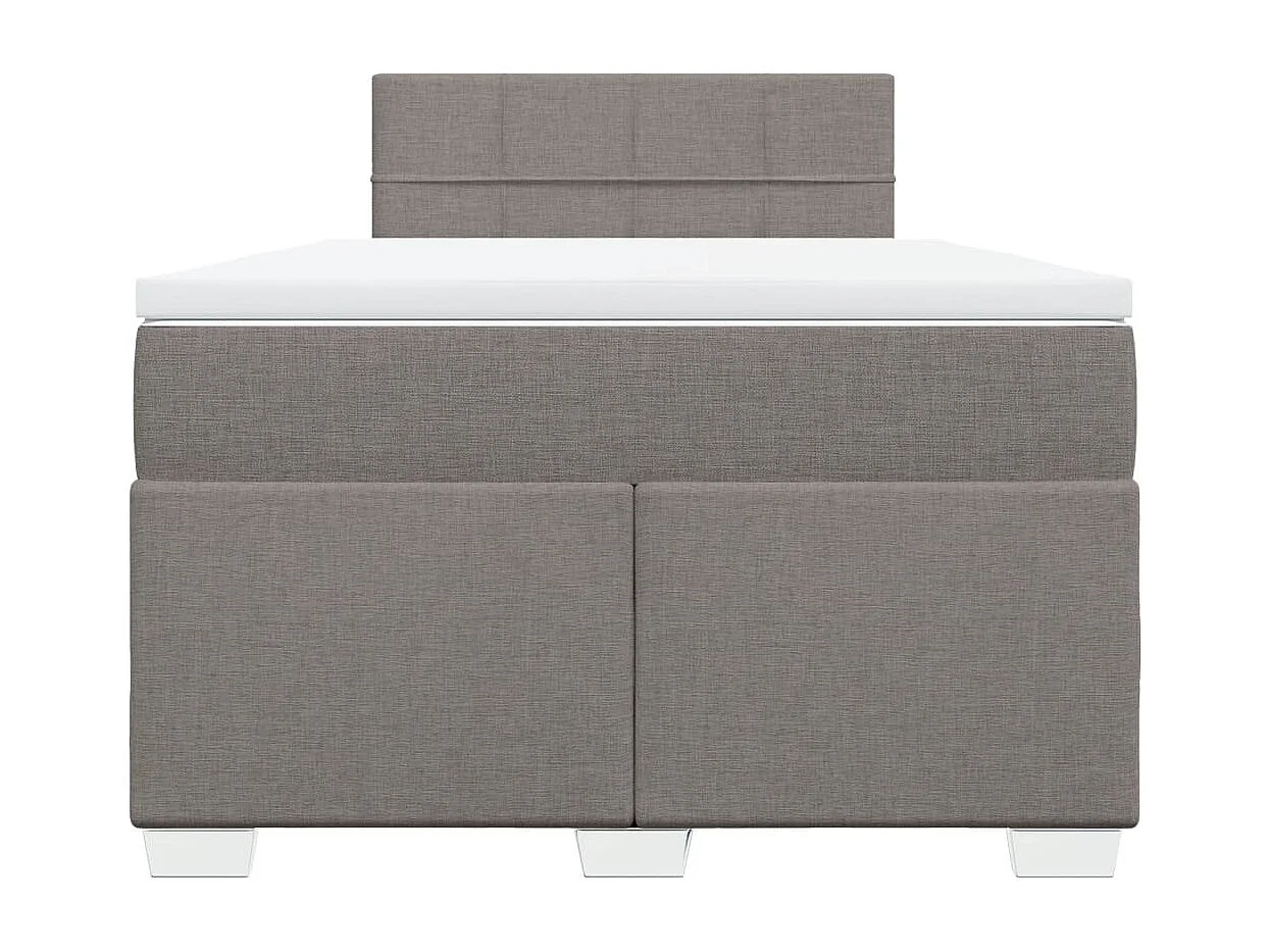 Sommier à lattes de lit avec matelas Taupe 120x200 cm Tissu