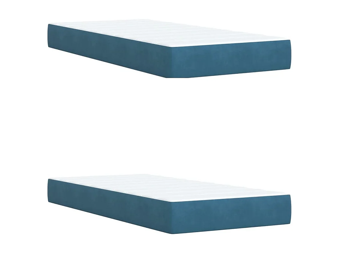Cama box spring con colchón terciopelo azul 200x200 cm