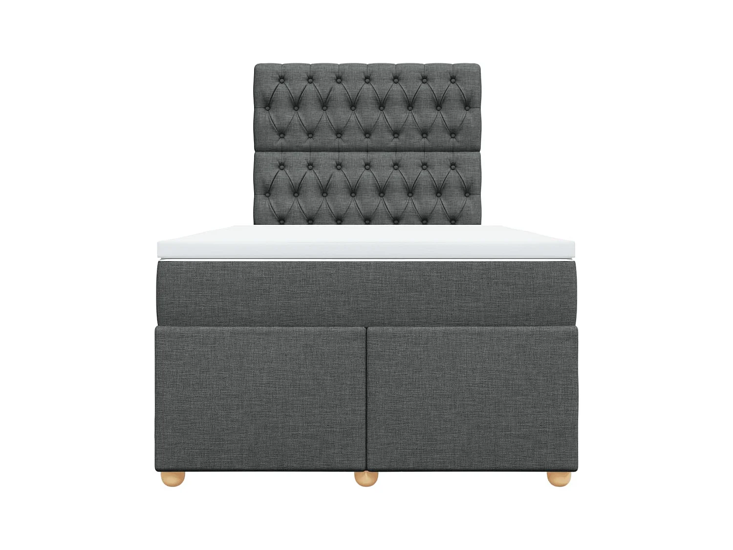 Sommier à lattes de lit avec matelas gris foncé 120x190cm tissu