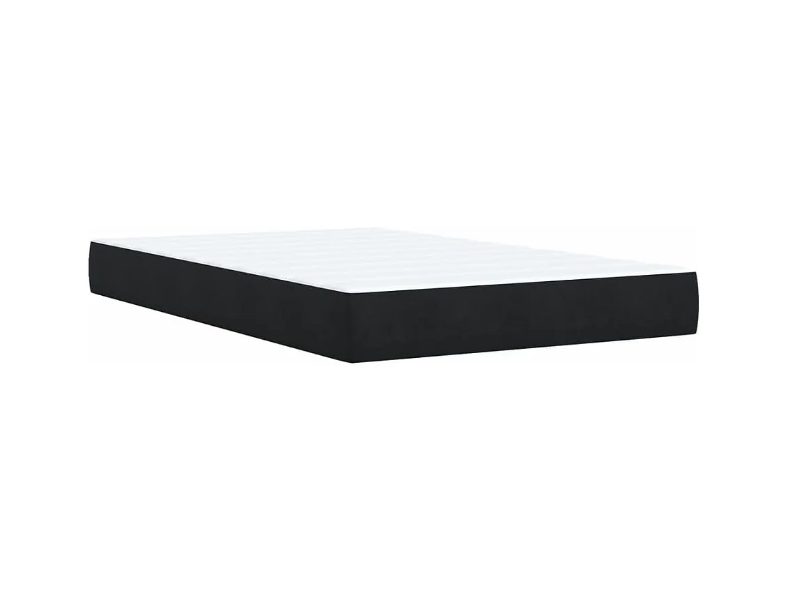 Cama box spring con colchón terciopelo negro 120x190 cm