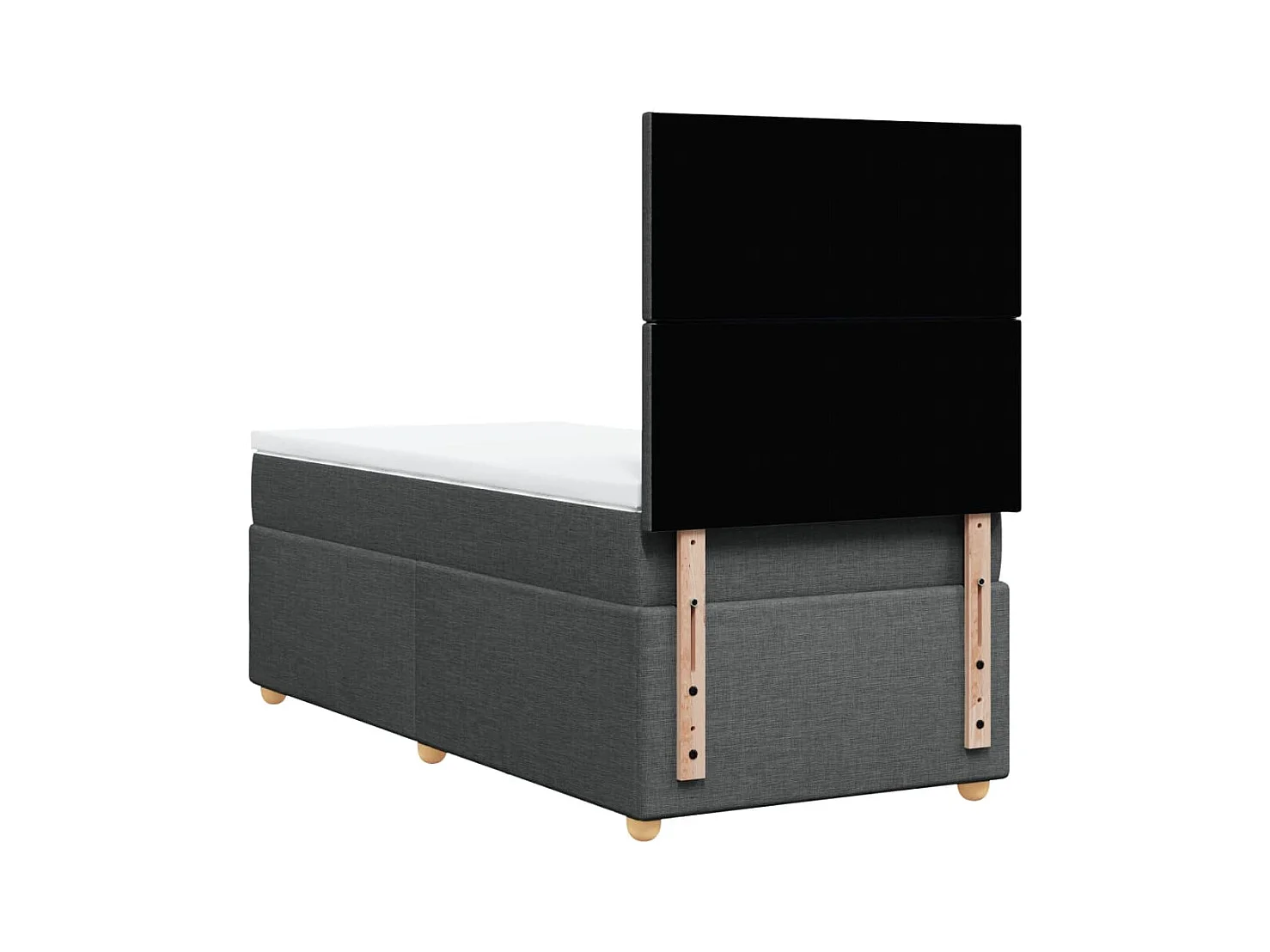 Sommier à lattes de lit avec matelas Gris foncé 100x200cm Tissu