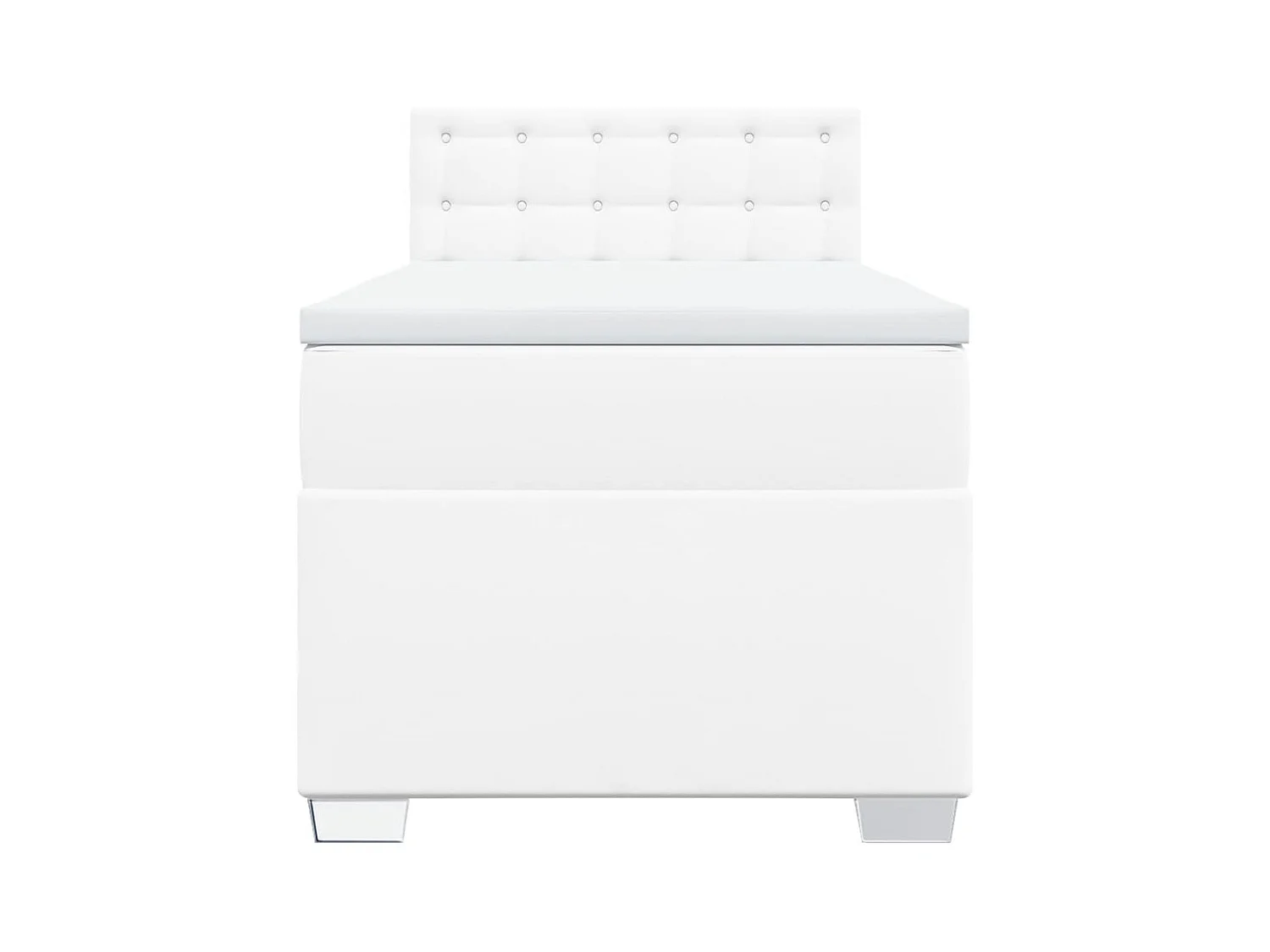 Sommier à lattes de lit avec matelas Blanc 90x200 cm Similicuir