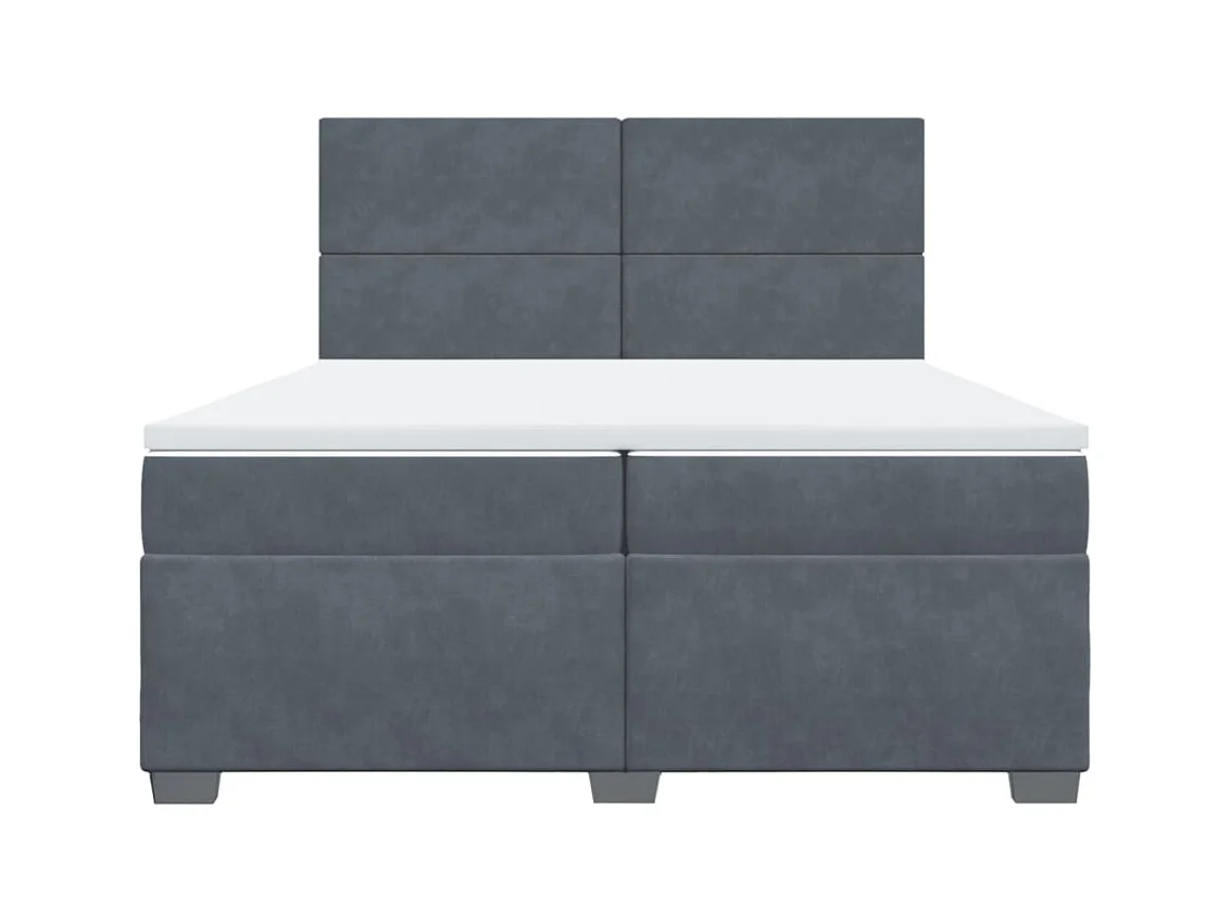 Sommier à lattes de lit et matelas Gris foncé 200x200cm Velours