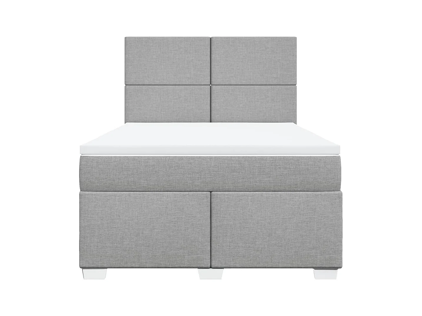 Sommier à lattes de lit avec matelas Gris clair 140x190cm Tissu