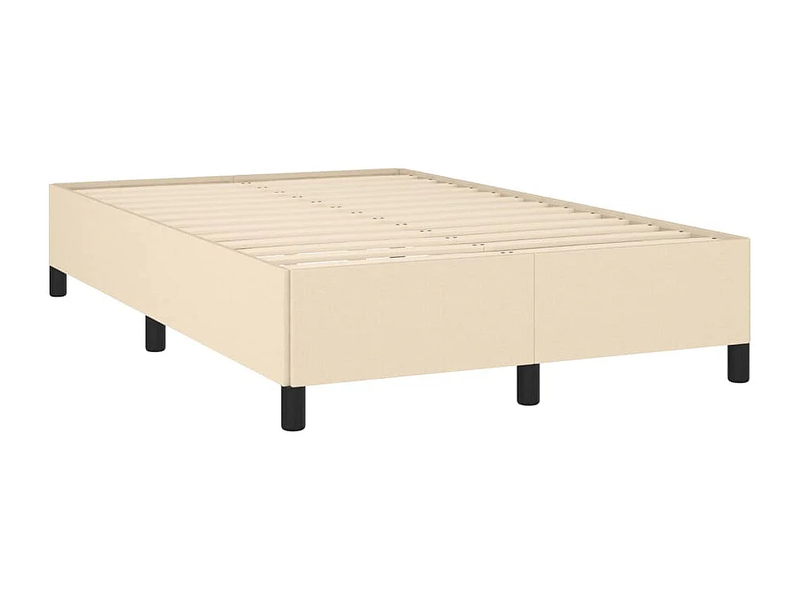 Cama box spring con colchón tela color crema 120x190 cm