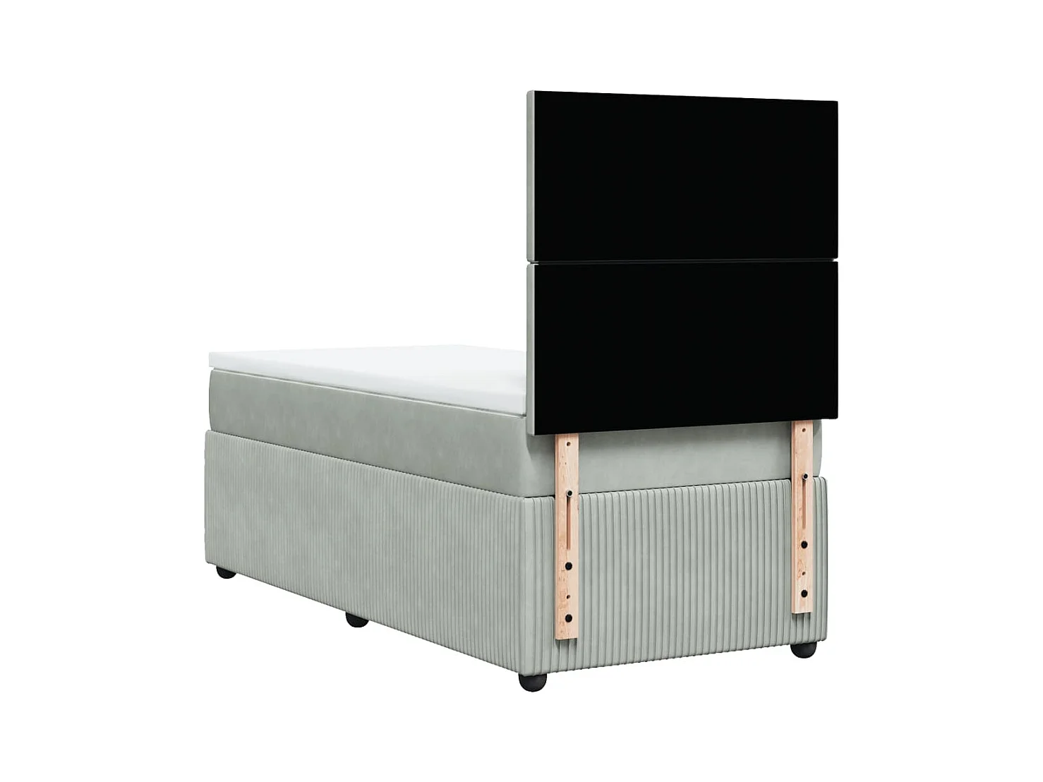Sommier à lattes de lit et matelas Gris clair 90x190 cm Velours