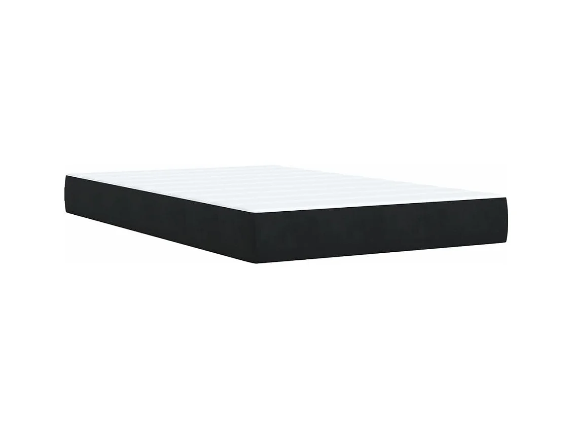Cama box spring con colchón terciopelo negro 120x190 cm