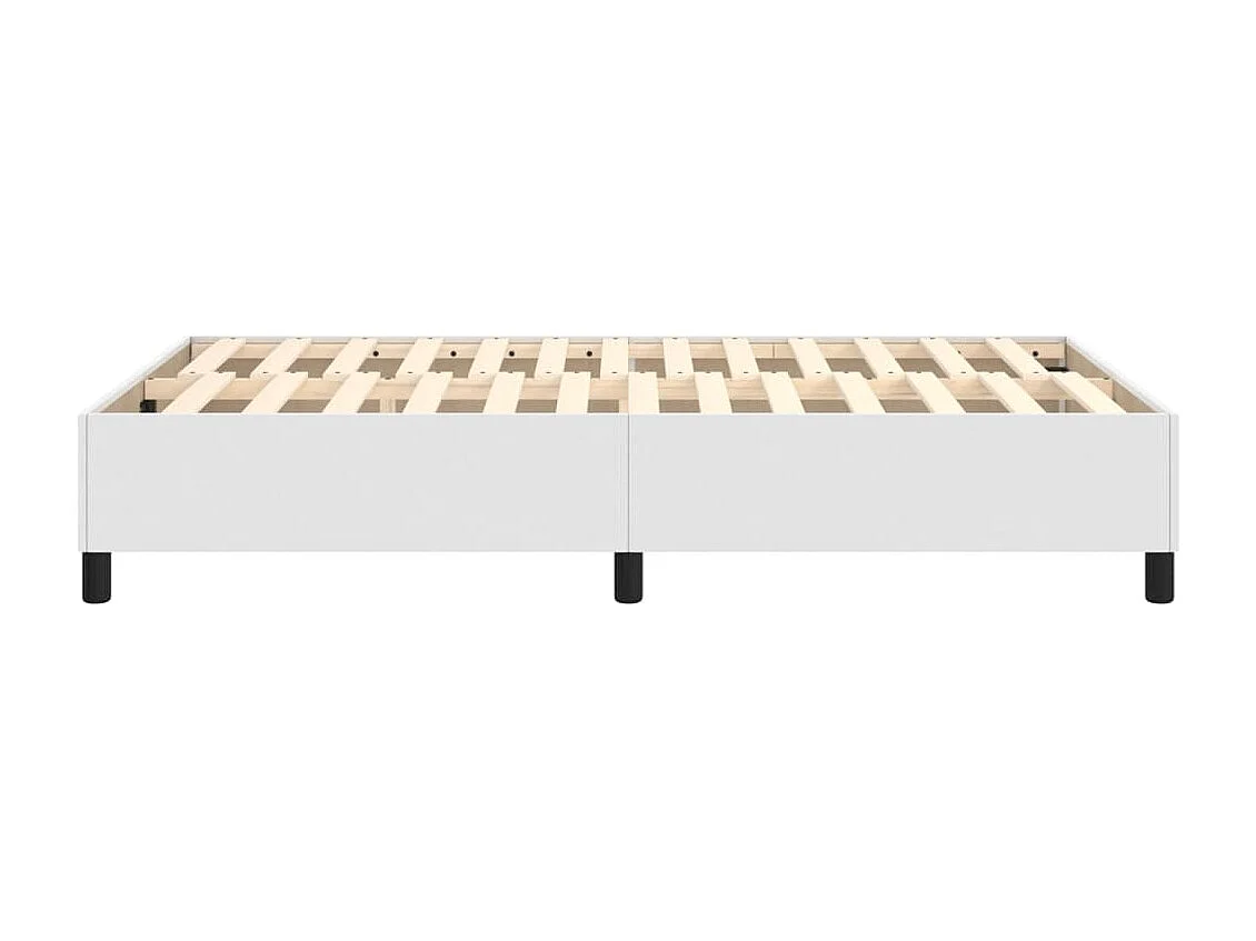 Estructura de cama box spring cuero sintético blanco 120x200 cm