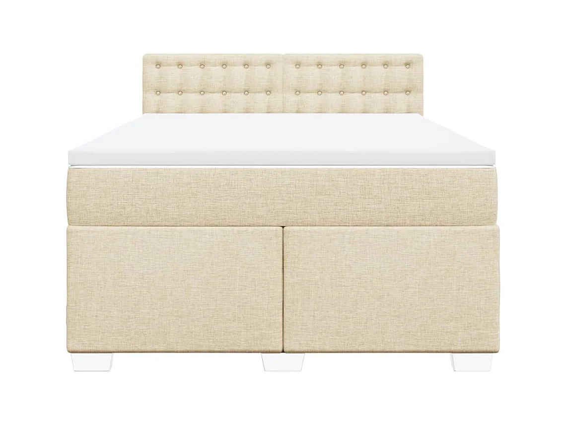 Cama com molas/colchão 140x200 cm tecido cor creme