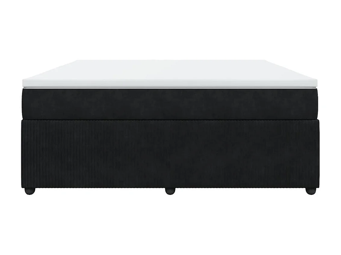 Cama box spring con colchón terciopelo negro 180x200 cm