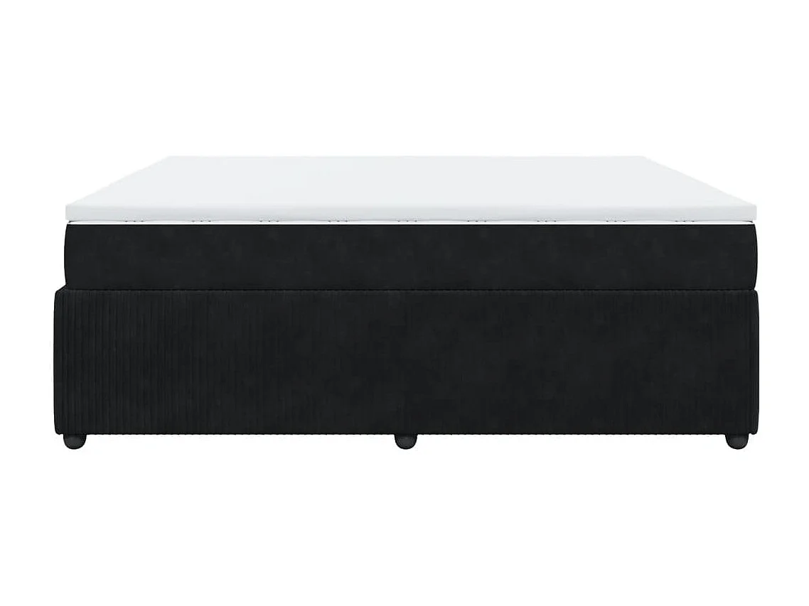 Cama box spring con colchón terciopelo negro 180x200 cm