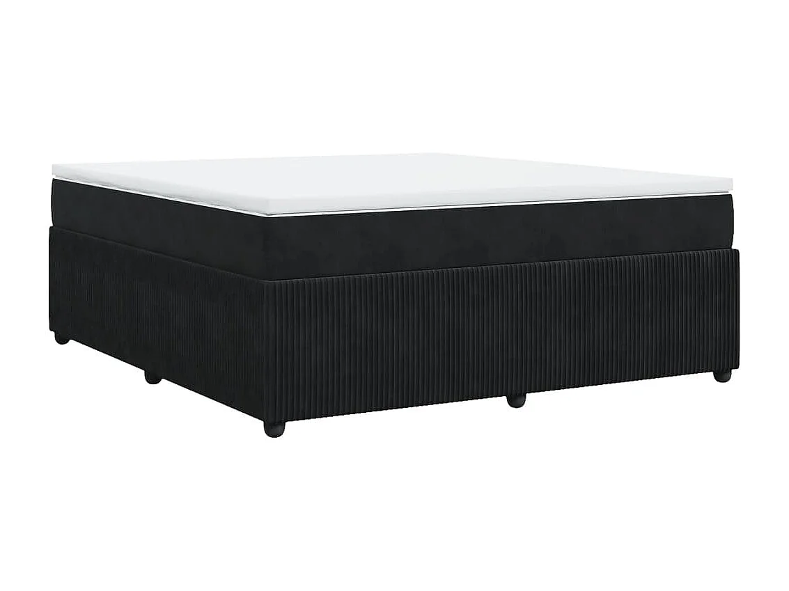 Cama box spring con colchón terciopelo negro 180x200 cm