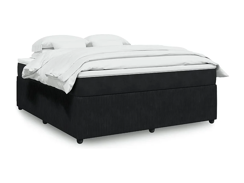 Cama com molas/colchão 180x200 cm veludo preto