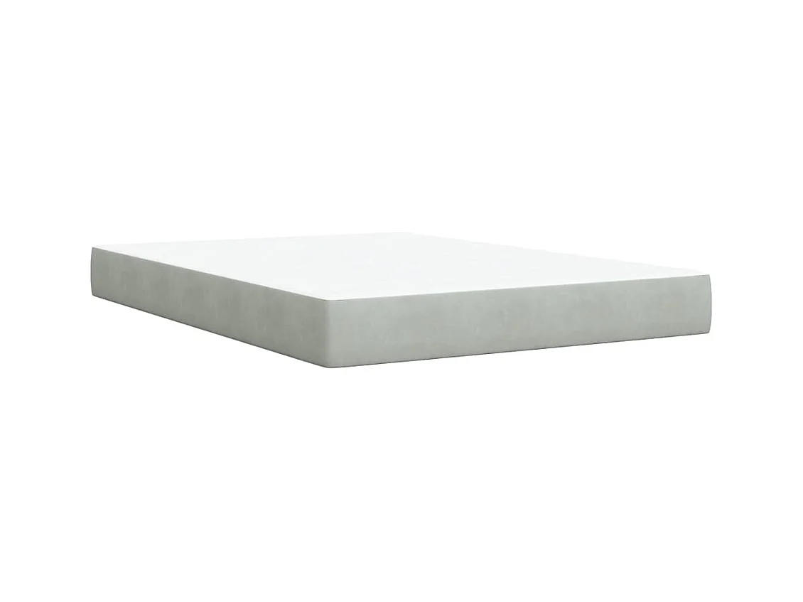 Sommier à lattes de lit et matelas Gris clair 140x190cm Velours