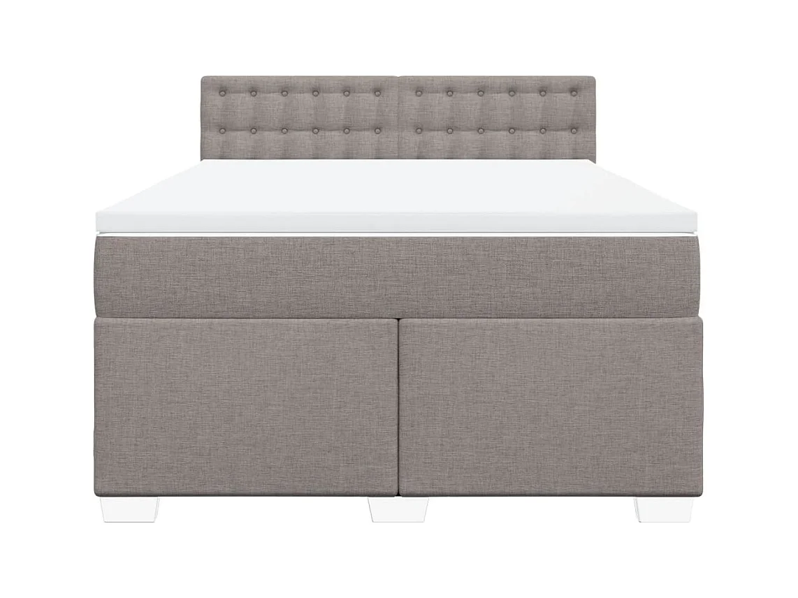 Sommier à lattes de lit avec matelas Taupe 140x200 cm Tissu