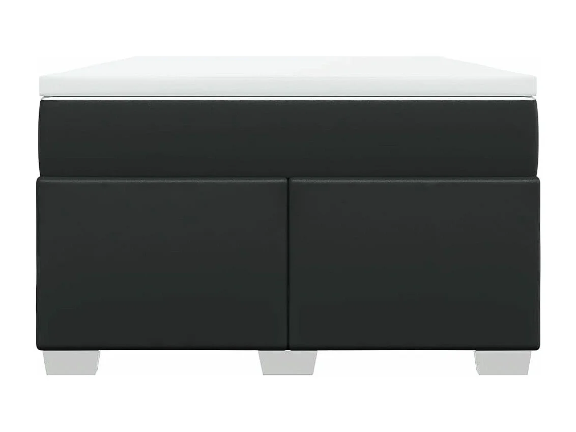 Sommier à lattes de lit avec matelas noir 120x190 cm similicuir