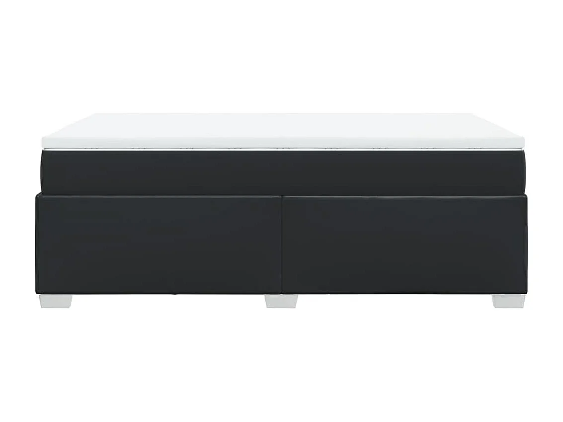 Sommier à lattes de lit avec matelas noir 120x190 cm similicuir