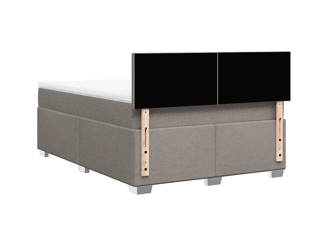 Sommier à lattes de lit avec matelas Taupe 140x200 cm Tissu