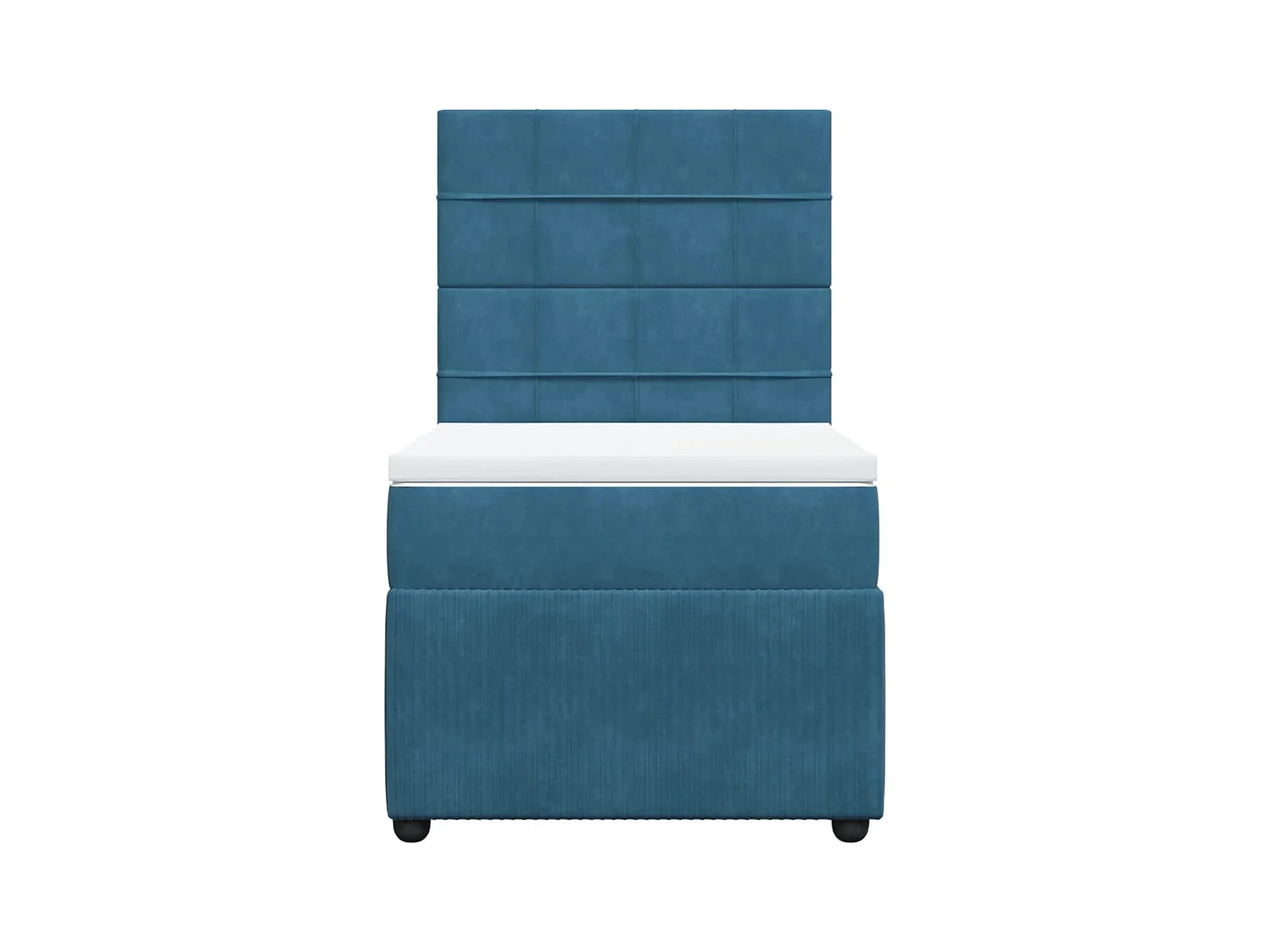 Cama boxspring com colchão 90x190 cm veludo azul