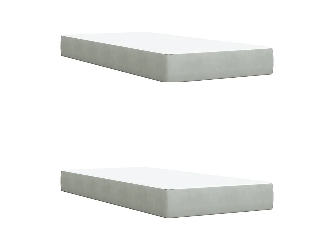Sommier à lattes de lit et matelas Gris clair 200x200cm Velours