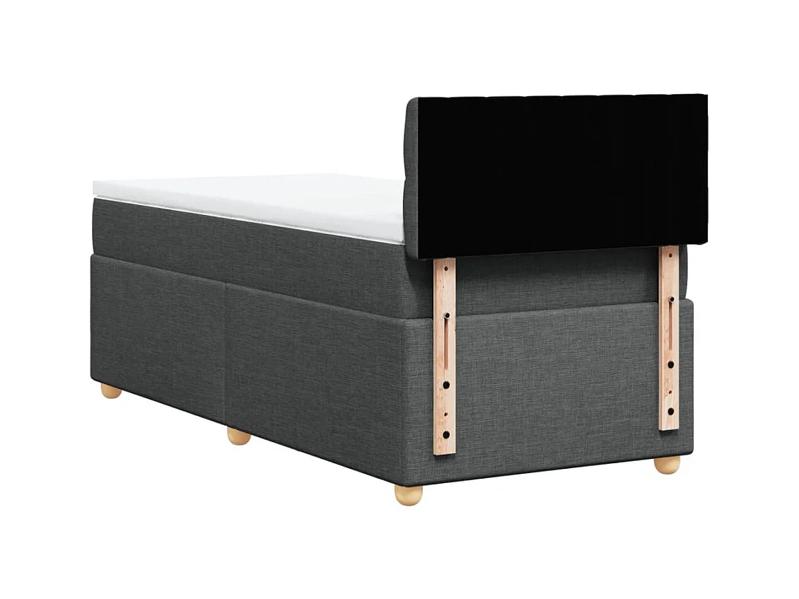 Sommier à lattes de lit avec matelas Gris foncé 90x200 cm Tissu