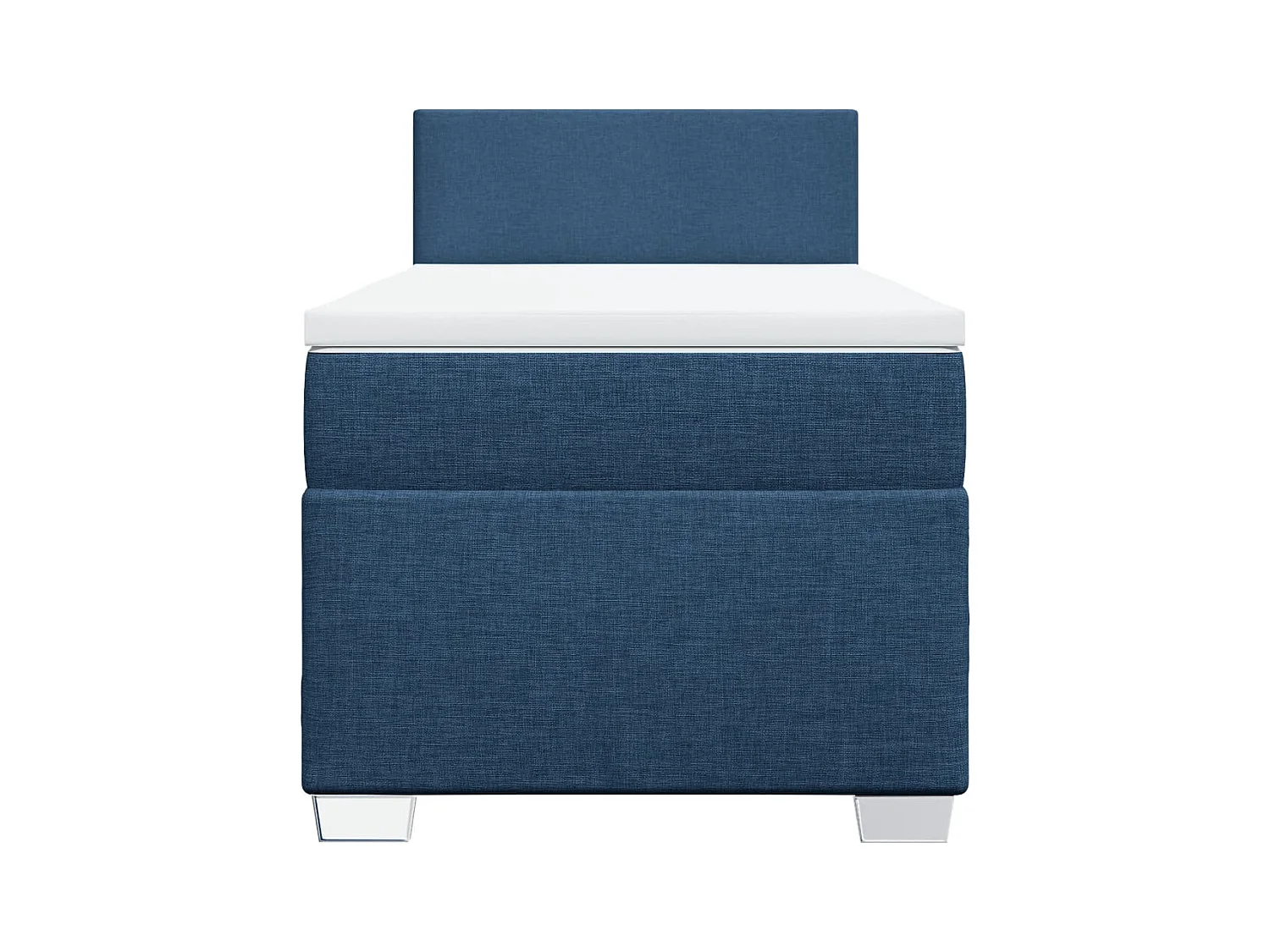 Cama box spring con colchón tela azul 80x200 cm