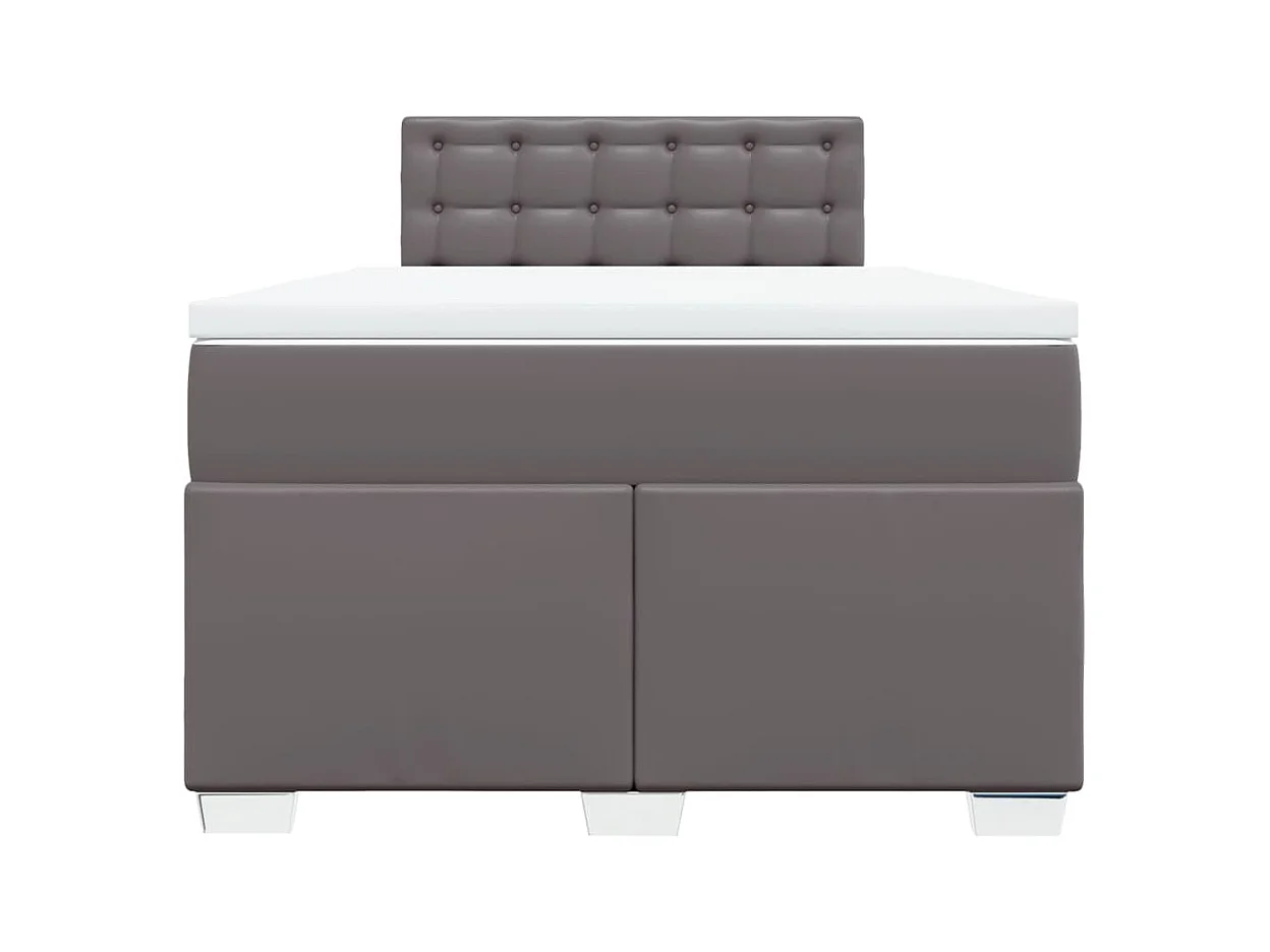 Sommier à lattes de lit avec matelas Gris 120x200 cm Similicuir
