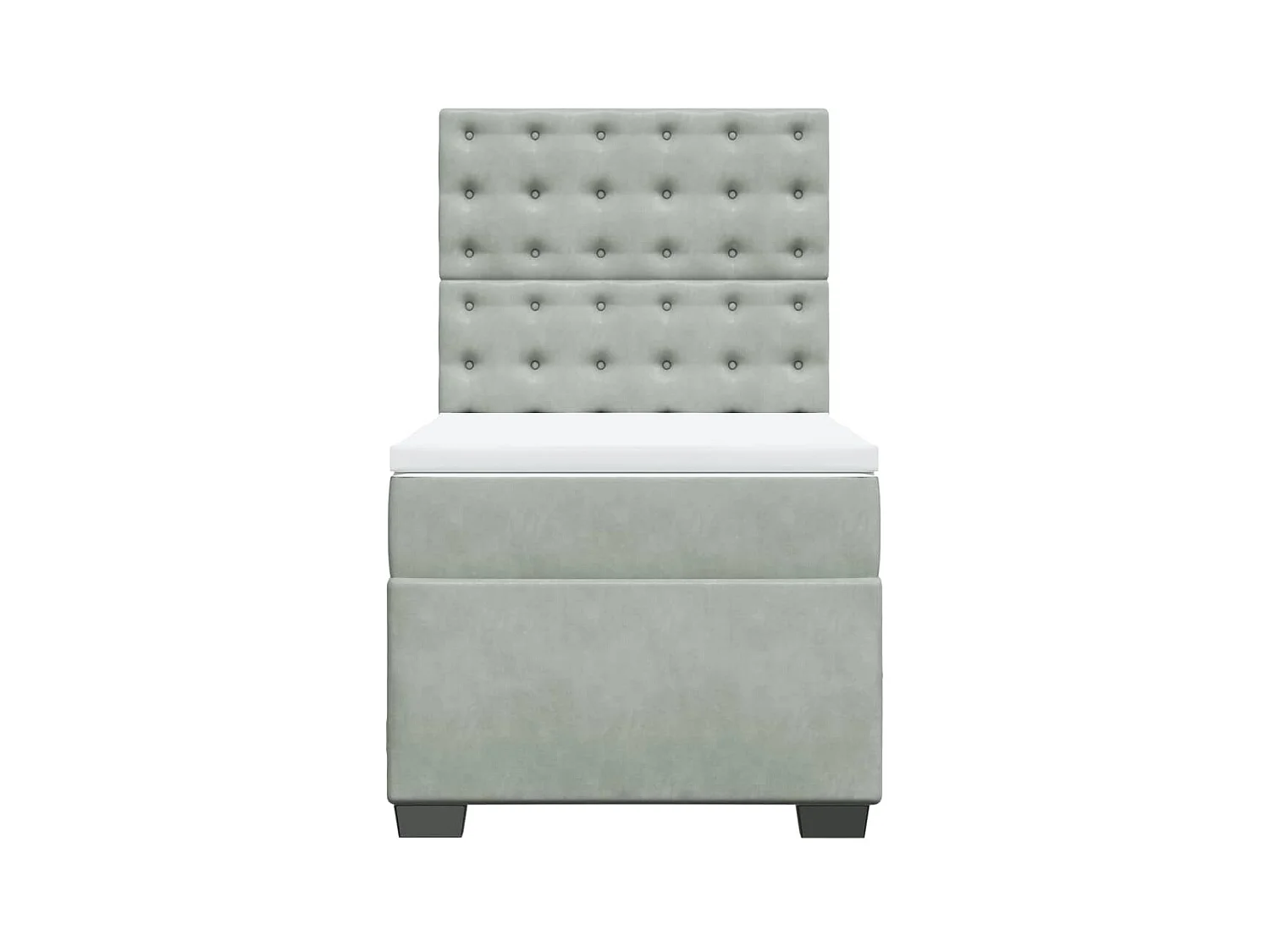 Sommier à lattes de lit et matelas Gris clair 90x200 cm Velours