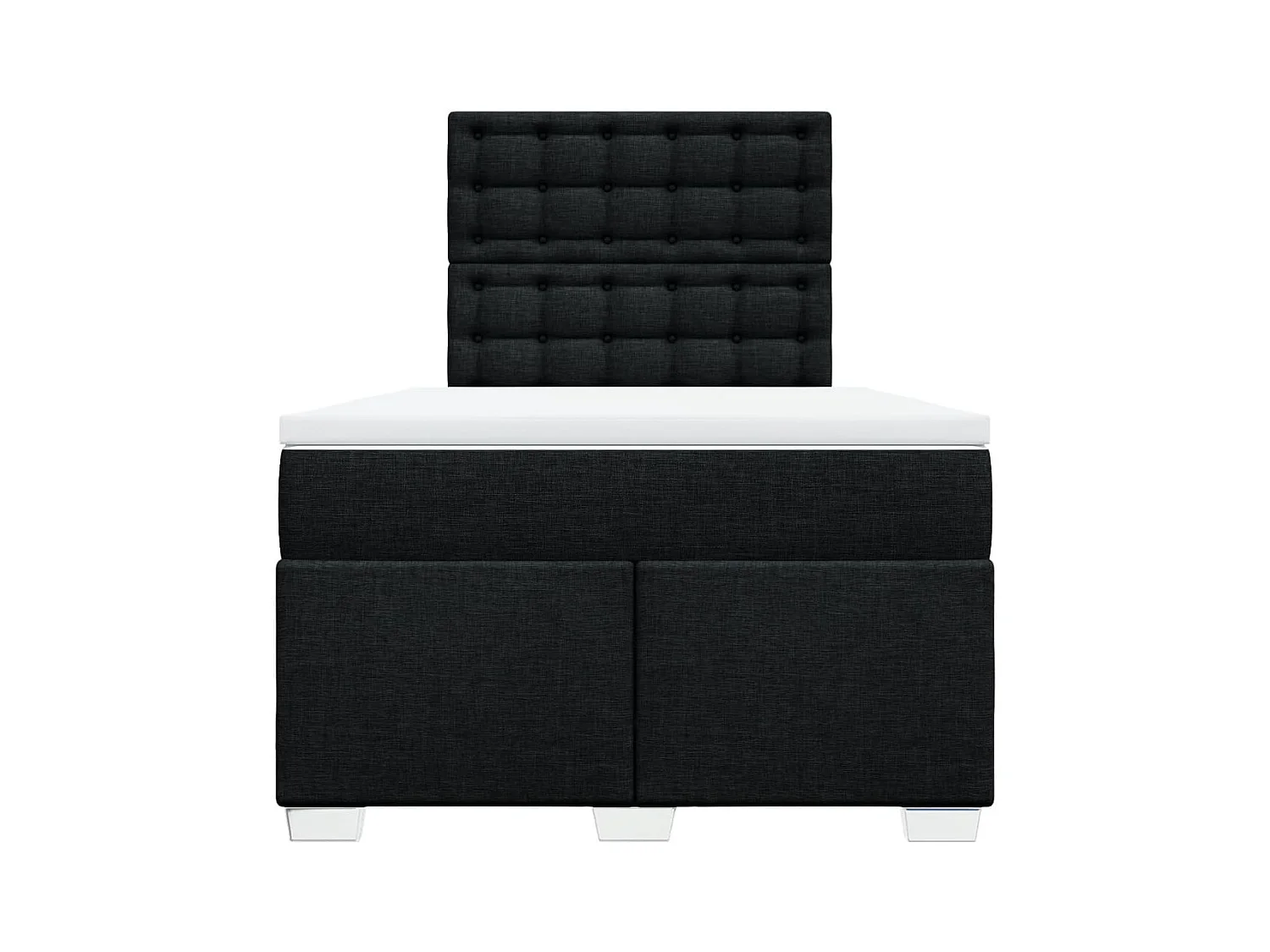 Sommier à lattes de lit avec matelas Noir 120x200 cm Tissu