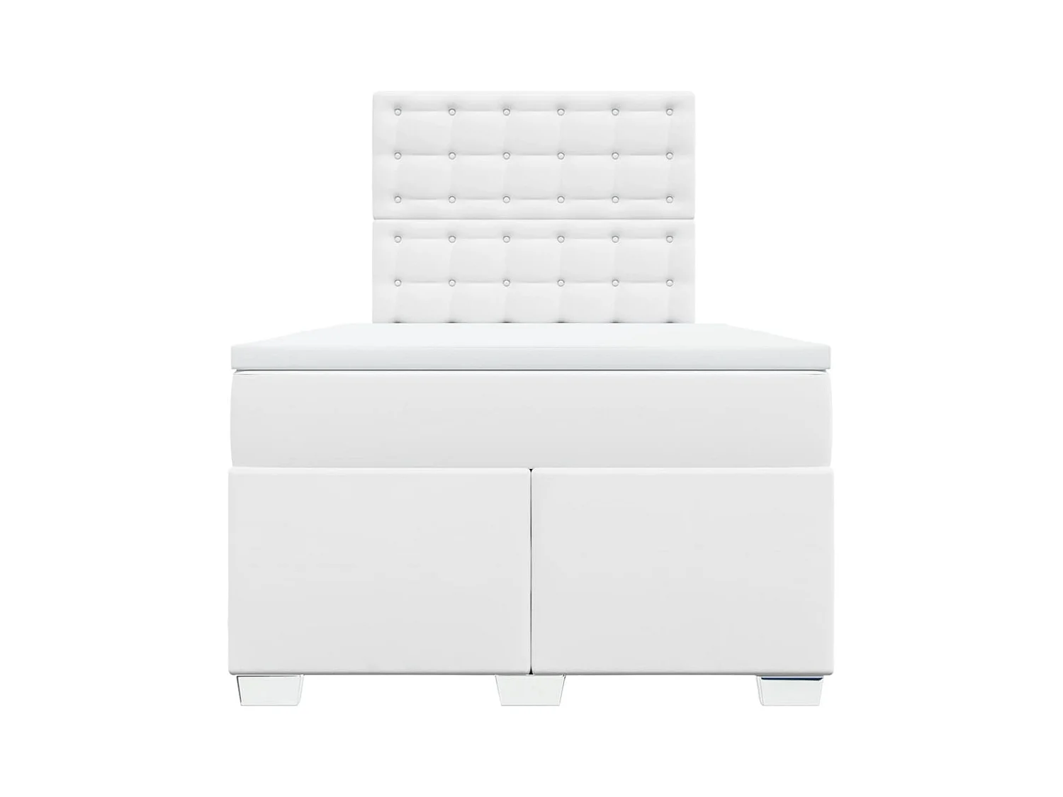Sommier à lattes de lit avec matelas blanc 120x190cm similicuir